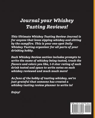 Whiskey Review Journal: Tasting Whiskey Notebook Cigar Bar Companion Single Malt Bourbon Rye Try Distillery Philosophy Scotch Whisky Gift Orange Roar