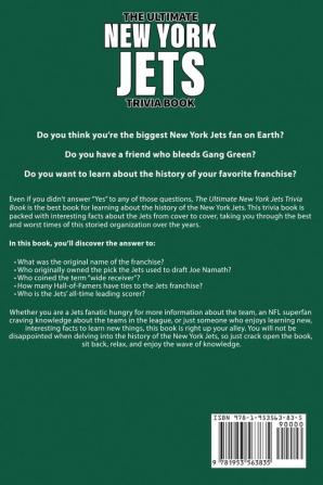 The Ultimate New York Jets Trivia Book: A Collection of Amazing Trivia Quizzes and Fun Facts for Die-Hard Jets Fans!