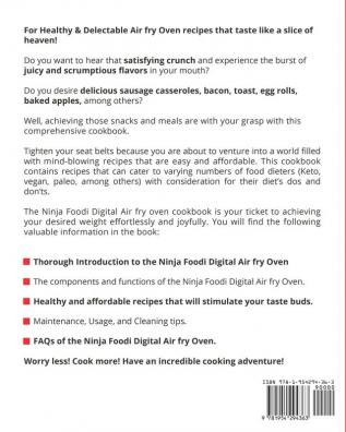 Ninja Foodi Digital Air Fry Oven Cookbook for Family: 1000-Day Quick & Easy Delicious Ninja Foodi Digital Air Fry Oven Recipes to Air Fry Roast Broil Bake Bagel Toast and Dehydrate