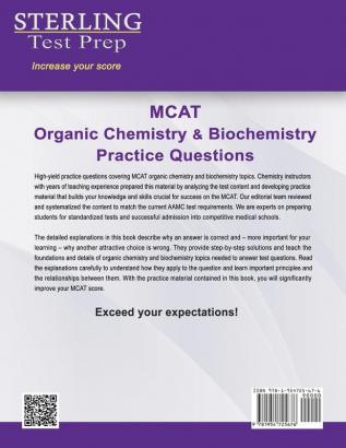 Sterling Test Prep MCAT Organic Chemistry & Biochemistry Practice Questions: High Yield MCAT Practice Questions with Detailed Explanations