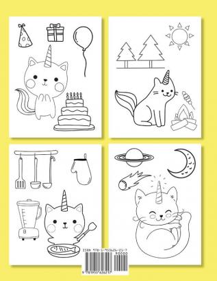 Cute Caticorns Coloring Book