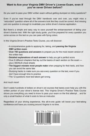 Virginia Driver's Practice Tests: 700+ Questions All-Inclusive Driver's Ed Handbook to Quickly achieve your Driver's License or Learner's Permit (Cheat Sheets + Digital Flashcards + Mobile App)