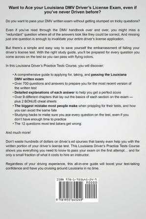 Louisiana Driver's Practice Tests: 700+ Questions All-Inclusive Driver's Ed Handbook to Quickly achieve your Driver's License or Learner's Permit (Cheat Sheets + Digital Flashcards + Mobile App)