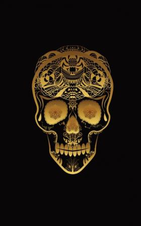 Glowing Golden Sugar Skeleton Skull | Diary, Journal, and/or Notebook