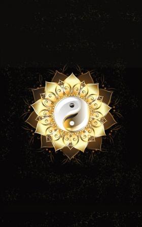 Glowing Golden Ring Yang-Yang Lotus Flower | Diary, Journal, and/or Notebook