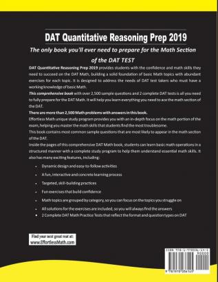 DAT Quantitative Reasoning Prep 2019: A Comprehensive Review and Ultimate Guide to the DAT Math Test