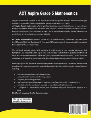 ACT Aspire Grade 5 Mathematics: A Comprehensive Review and Ultimate Guide to the ACT Aspire Math Test