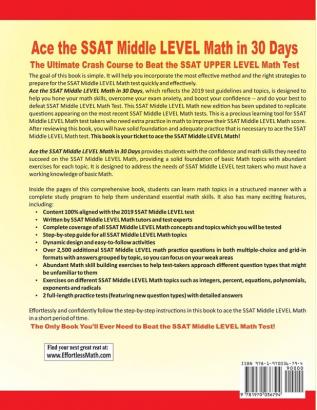 Ace the SSAT Middle Level Math in 30 Days: The Ultimate Crash Course to Beat the SSAT Middle Level Math Test