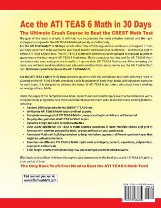 Ace the ATI TEAS 6 Math in 30 Days: The Ultimate Crash Course to Beat the ATI TEAS 6 Math Test