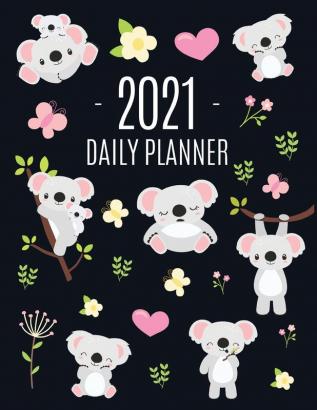 Cute Grey Koala Planner 2021: Cute Year Organizer: For an Easy Overview of All Your Appointments! - Large Funny Australian Outback Animal Agenda: ... Scheduler - For School Work or Office