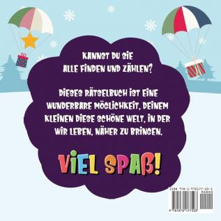 Zählen lernen Weihnachten!: Kannst du den Weihnachtsmann das Rentier und den Schneemann finden und zählen? Spaßvolle Winter Weihnachten Zählbuch für 2-4 jährige Kinder 123 Bilderbuch