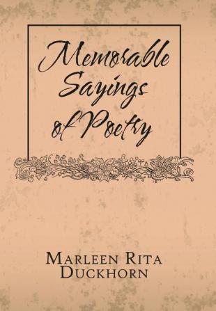 Memorable Sayings of Poetry