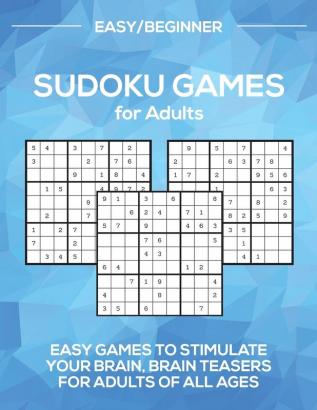 Sudoku Games for Adults Level: Easy/Beginner