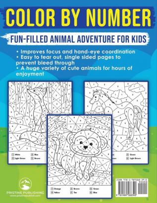 Animals Color by Number for Kids: Coloring Activity for Ages 4 - 8