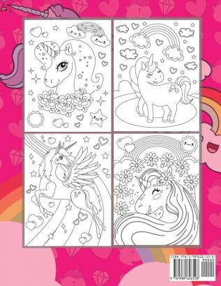 Unicornios Libro Para Colorear Para Niños Edades 4-8: Más de 40 divertidas y hermosas ilustraciones de unicornios que crean horas de diversión (Ideas para regalos de libros para niños)