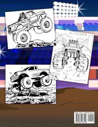 Monster Truck Coloring: A Fun Coloring Book For Kids Ages 4-8 With Over 25 Designs of Monster Trucks