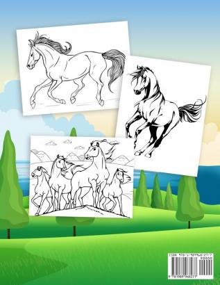 Horses Coloring Book: The Ultimate Horse and Pony Activity Gift Book For Boys and Girls With 40+ Designs