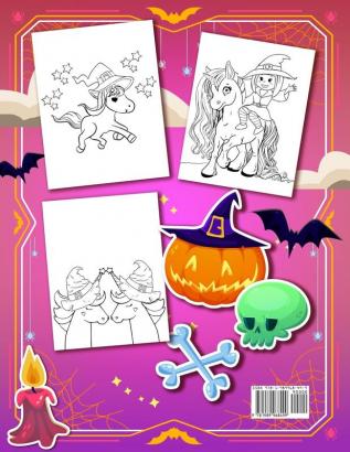 Unicorn Coloring - Halloween Edition: A Cute and Not So Spooky Halloween Coloring Activity Book For Children