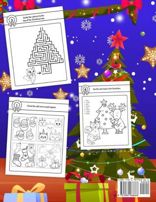 Caticorn Activity Book for Xmas: Winter Holiday Unicorn Cat Coloring Pages Mazes Word Search Dot to Dot Puzzles and More!