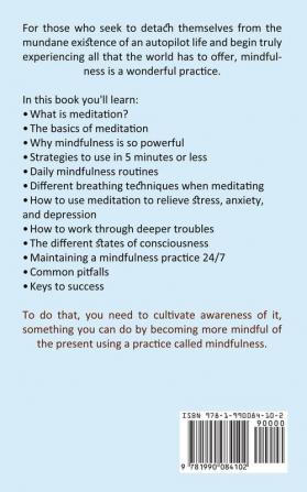 Mindfulness Workbook: Relieve Stress and Anxiety and Sustain Peace and Happiness (How To Fight Addiction and Cure Anxiety through Meditation)