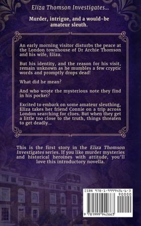 A Deadly Tonic: Eliza Thomson Investigates Book 1