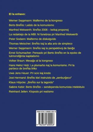 Berto Breĥto kaj la komunismo: Pensado pri Breĥto en la epoko de tutmondiĝinta kapitalismo - Dek tri kontribuaĵoj el la Kongreso "Breĥto kaj la komunismo