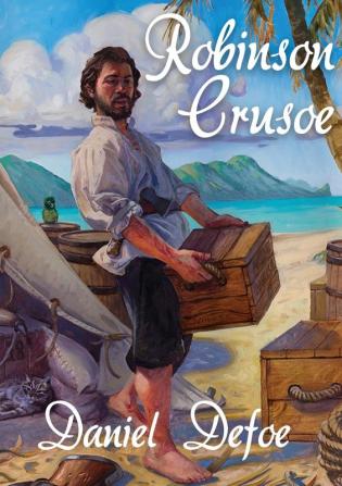 Robinson Crusoe: A novel by Daniel Defoe about a castaway who spends 28 years on a remote tropical desert island encountering cannibals captives and mutineers before being rescued