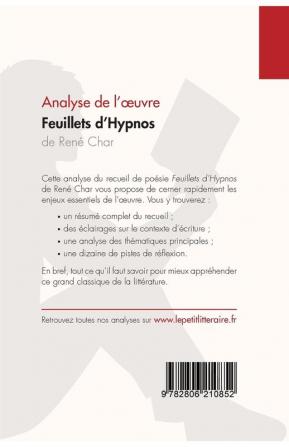 Feuillets d'Hypnos de René Char (Analyse de l'oeuvre): Comprendre la littérature avec lePetitLittéraire.fr