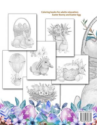 EASTER Egg and Easter bunny coloring book for adults Realistic grayscale coloring books for adults