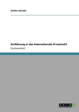 Einf��hrung in das Internationale Privatrecht