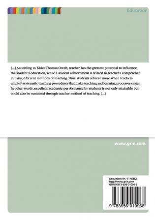 Level of Use and Effectiveness of some Select Method of Teaching Economics in Secondary Schools