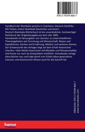 Handbuch der Shambala-sprache in Usambara Deutsch-Ostafrika