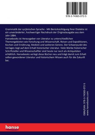 Grammatik der syrjänischen Sprache: Mit Berücksichtigung ïhrer Dialekte