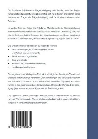 Mehr Beteiligung wagen - Evaluation des Modellprojekts Strukturierte Bürgerbeteiligung: Abschlussbericht