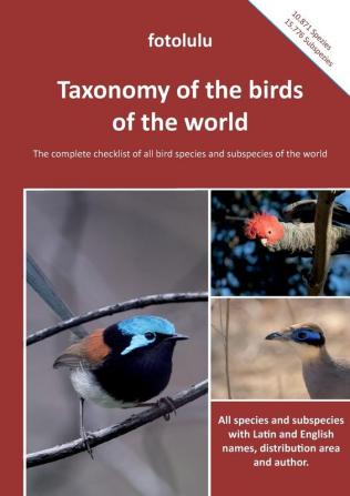 Taxonomy of the birds of the world: The complete checklist of all bird species and subspecies of the world