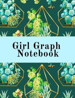 Girl Graph Notebook: Squared Coordinate Paper Composition Notepad - Quadrille Paper Book for Math Graphs Algebra Physics & Science Lessons With ... .20 x .20 & 4x4 Graphing paper .25 x .25