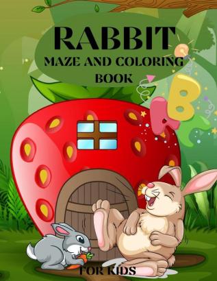 Rabbit Maze and Coloring Book for Kids: Rabbit Maze and Coloring book for kids A Fun Activity Book For Kids Toddlers Childrens and Bunny Lovers!