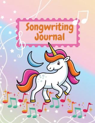 Songwriting Journal: Cute Music Composition Manuscript Paper for Little Musicians and Music Lovers - Note and Lyrics writing Staff Paper - Large Size 85 x 11"