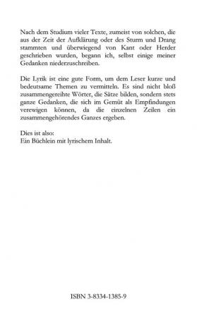 Gedichte Sinnsprüche und andere Selbstgespräche: Humanistische Lyrik