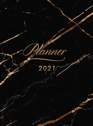 Planner 2021 Vertical Weekly Monthly: 12 Month Hardcover Weekly Monthly Yearly Planner 2021 8.5 x 11 January - December 2021 2 Pages per Week Vertical ... Increments Appointment Book 2021 Black Marble