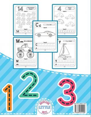 Letters and Numbers Tracing and Coloring for Boys: Tracing Alphabet Letters and Numbers Workbook for Kids Ages 3-7