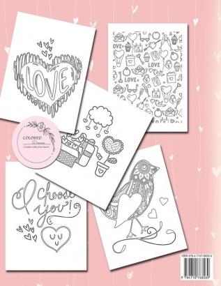 Cute Valentines doodles valentines day coloring books for adults: Doodle coloring books for adults