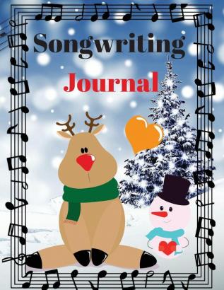 Songwriting Journal: Cute Music Composition Manuscript Paper for Little Musicians and Music Lovers - Note and Lyrics writing Staff Paper - Large Size 85 x 11"