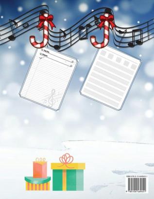 Songwriting Journal: Cute Music Composition Manuscript Paper for Little Musicians and Music Lovers - Note and Lyrics writing Staff Paper - Large Size 85 x 11"