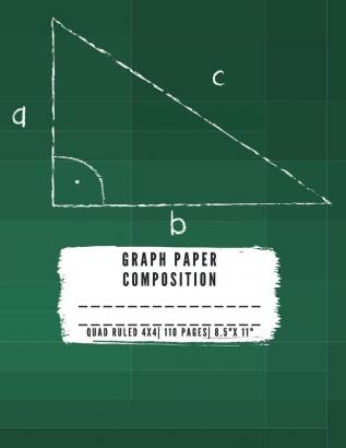 Graph Paper Composition: QUAD RULLED 4X4 Grid paper notebook 110 PAGES Large 8.5 X 11 Large size graph paper composition perfect for either taking ... scribbling or just any type of creativity.