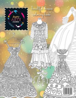 Beautiful fashion dresses coloring book for adults beautiful dresses coloring book: Geometric pattern coloring books for adults