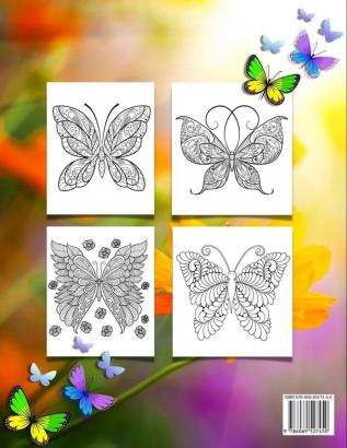 Butterfly Coloring Book For Adults Relaxation And Stress Relief: Relaxing Mandala Butterflies Coloring Pages: Adult Coloring Book With Beautiful ... Entangled Butterflies Designs Coloring Book.