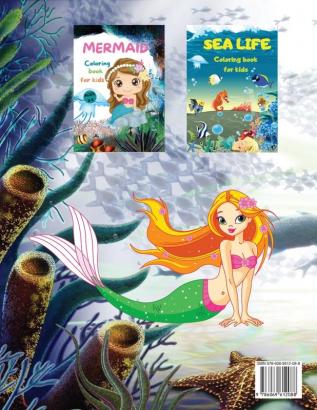 Amazing Mermaid Coloring Book For kids Ages 4-8: Cute Mermaid Coloring Pages for Girls and Boys Ages 4-8 Beautiful Drawings with Sea Creatures Mermaids and more