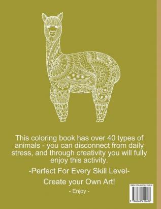 Grown Ups Coloring Book - Animals: Stress Relieving & Relaxation Book with Animal Design for Grown Ups