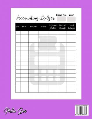 Accounting Ledger Book: Simple Accounting Ledger for Bookkeeping - Big Size - 120 Pages